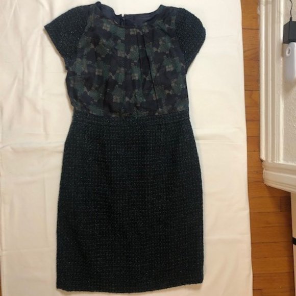 Talbots Green Tweed Dress Size 12 - Picture 1 of 5